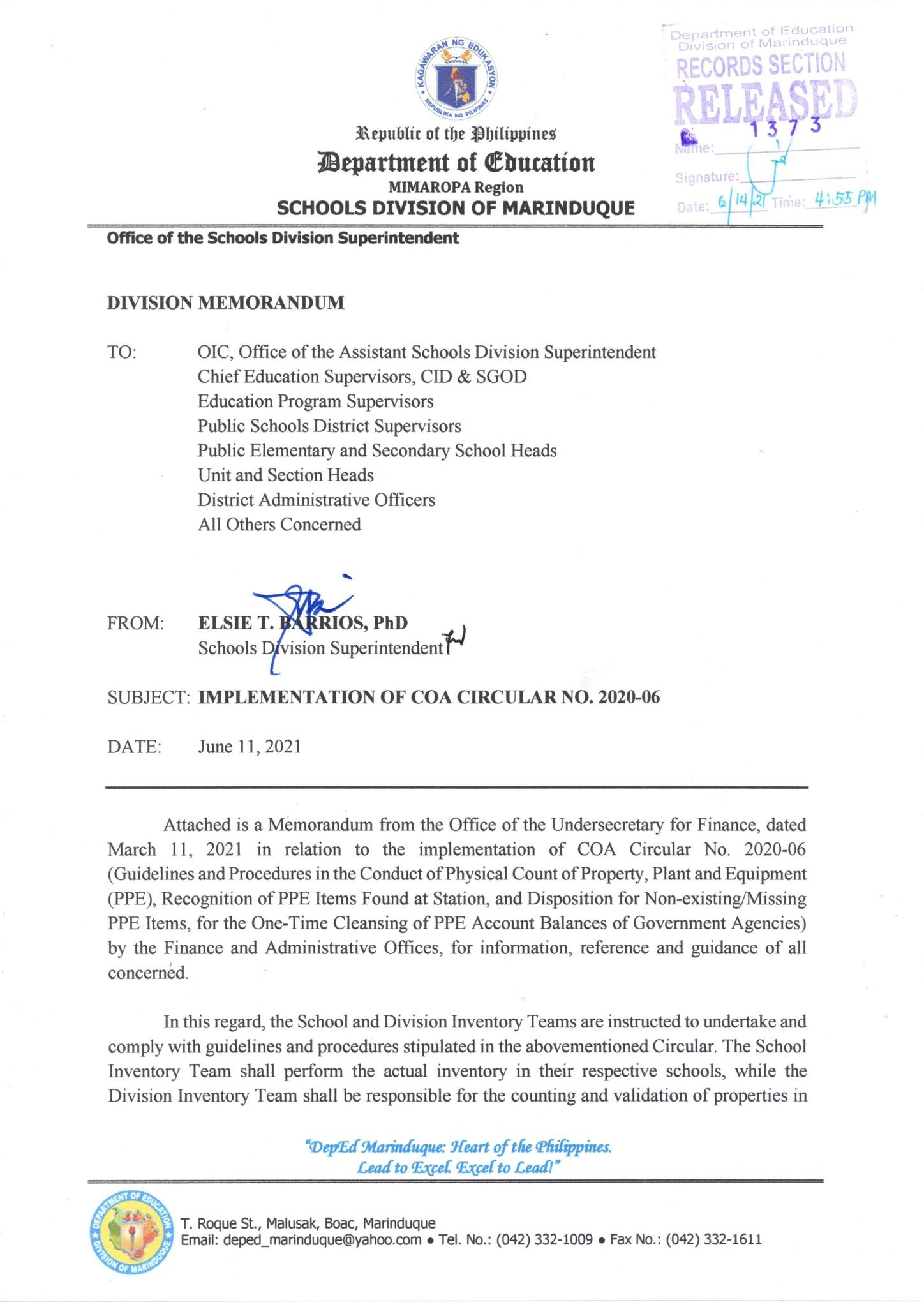 Jun 15, 2021 IMPLEMENTATION OF COA CIRCULAR NO. 2020-06